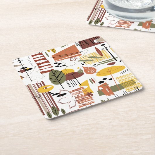 Retro Fall Gehen-Gehen Rechteckiger Pappuntersetzer (angewinkelt)