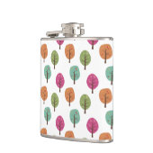 Retro Fall-herbstliches Baum-Muster Flachmann (Links)