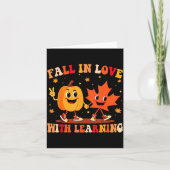 Retro Fall In Love With Learning Autumn Pumpkin Te Karte (Vorderseite)