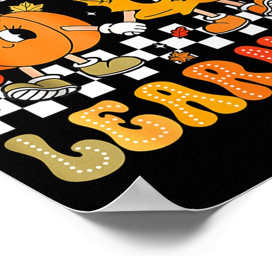 Retro Fall In Love With Learning Autumn Pumpkin Te Poster (Ecke)