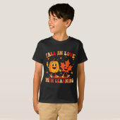 Retro Fall In Love With Learning Autumn Pumpkin Te T-Shirt (Vorne ganz)