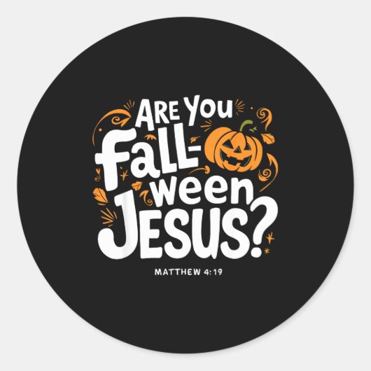 Retro Fall Religious Bible Matthew Are You Fall-o- Runder Aufkleber (Vorderseite)