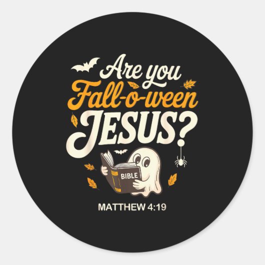 Retro Fall Religious Bible Matthew Are You Fall-o- Runder Aufkleber (Vorderseite)