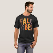 Retro Fall Vibes Black Cat Happy Fall Herbst Danke T-Shirt (Vorne ganz)