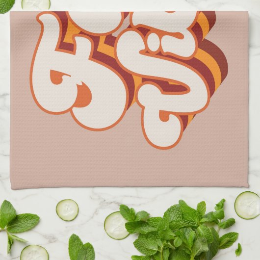 Retro Fall Vibes Geschirrtuch (Gefaltet)