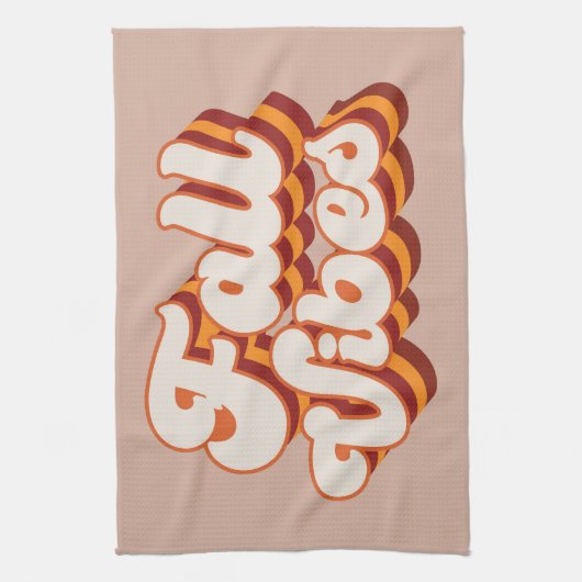 Retro Fall Vibes Geschirrtuch (Vertikal)