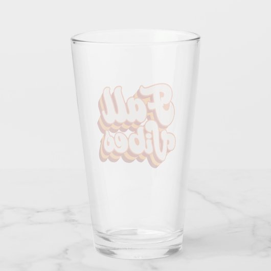 Retro Fall Vibes Glas (Rückseite)