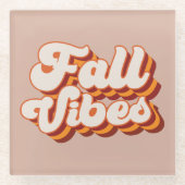 Retro Fall Vibes Glasuntersetzer (Vorderseite)