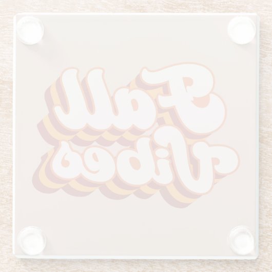 Retro Fall Vibes Glasuntersetzer (Rückseite)