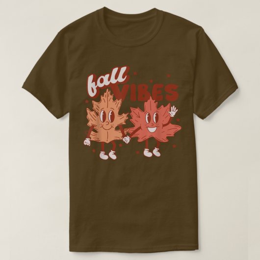 Retro Fall Vibes Herbstleaves glücklicher Fall Tha T-Shirt (Design vorne)