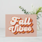 Retro Fall Vibes Karte (Stehend Vorderseite)