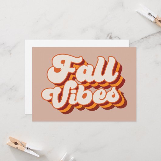 Retro Fall Vibes Karte (Vorderseite/Rückseite Beispiel)