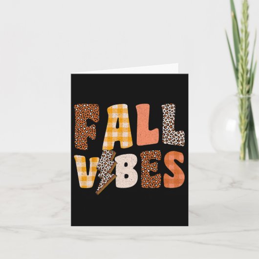 Retro Fall Vibes Karte (Vorderseite)