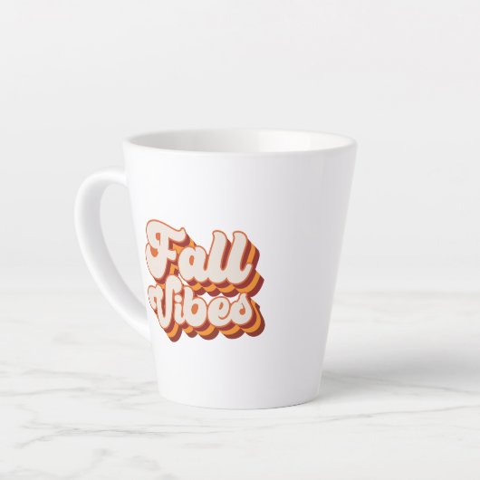 Retro Fall Vibes Milchtasse (Linke Ecke)