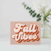 Retro Fall Vibes Postkarte (Stehend Vorderseite)
