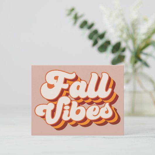 Retro Fall Vibes Postkarte (Stehend Vorderseite)