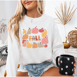 Retro Fall Vibes Sweatshirt mit farbigen Pumpkins