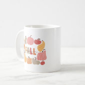 Retro Fall Vibes Tasse mit Niedlichen farbigen Pum (Vorderseite Links)
