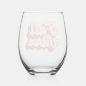 Retro Fall Vibes Weinglas Ohne Stiel (Rückseite)