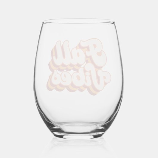 Retro Fall Vibes Weinglas Ohne Stiel (Rückseite)