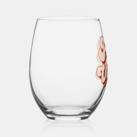 Retro Fall Vibes Weinglas Ohne Stiel (Rechts)