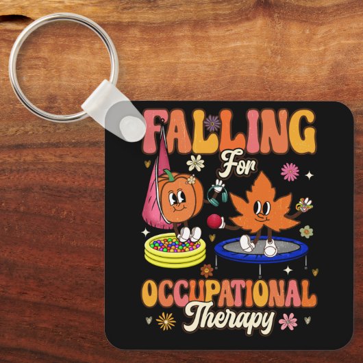 Retro Falling for Occupational Therapy OT OTA Autu Schlüsselanhänger (Vorderseite)