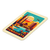 Retro Famagusta Beach Zypern Souvenirs Magnet (Linke Seite)