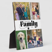 Retro Familie 4 FotoCollage Fotoplatte (Seite)