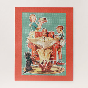 Retro-Familie der 1950er Jahre Puzzle