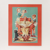 Retro-Familie der 50er Jahre Puzzle (Vertikal)