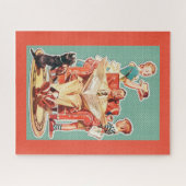 Retro-Familie der 50er Jahre Puzzle (Horizontal)