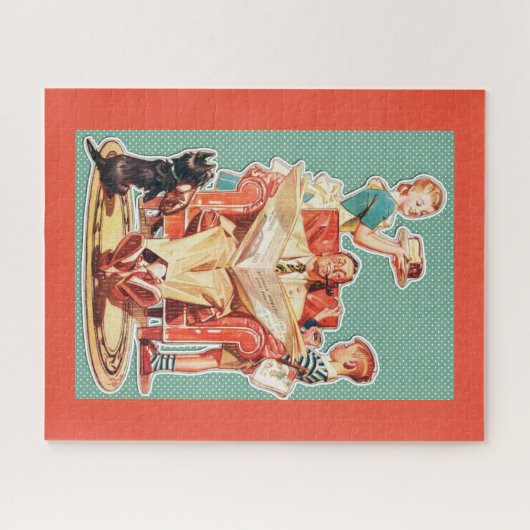 Retro-Familie der 50er Jahre Puzzle (Horizontal)