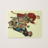 Retro Familie, Mama und Kinder Lebensmittelgeschäf Puzzle (Horizontal)