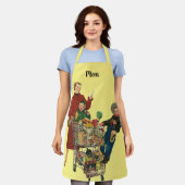 Retro Familie, Mama und Kinder Lebensmittelgeschäf Schürze (Getragen)