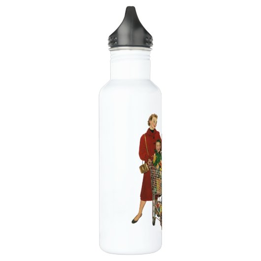 Retro Familie, Mama und Kinder Lebensmittelgeschäf Trinkflasche (Links)