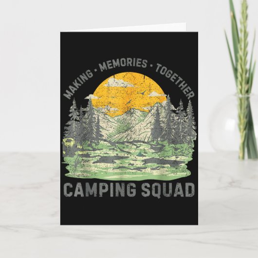 Retro-Familien-Camping-Crew Est 2025 Camper Camp C Karte (Vorderseite)