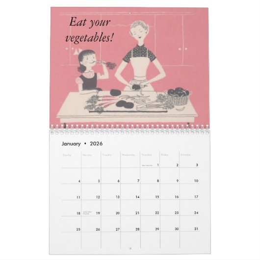 Retro Familien-Kalender Kalender (Jan 2026)