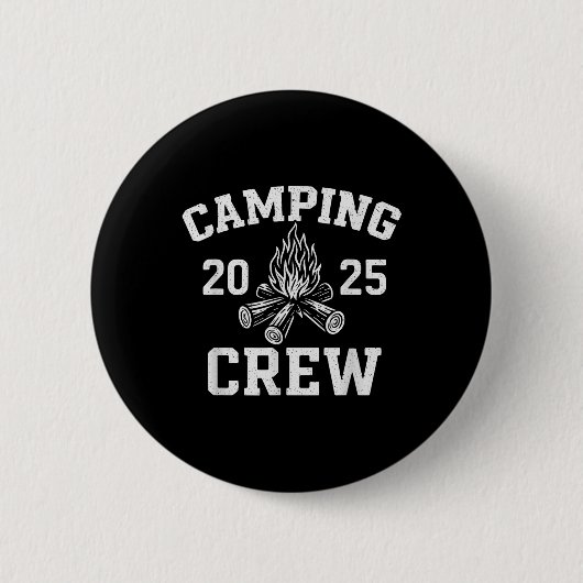 Retro-Familien-Passende Camping-Crew 2025 Button (Vorderseite)