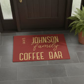 Retro Familienname Coffee Bar Fußmatte