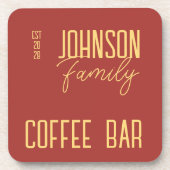 Retro Familienname Coffee Getränkeuntersetzer (Vorderseite)