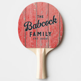 Retro Familienname & Jahr von Red Barn Boards Tischtennis Schläger