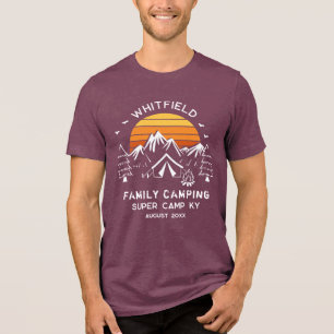 Retro Familientreffen passende Kiefern Camping Tri-Blend Shirt