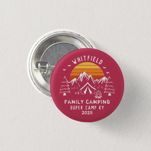 Retro Familienurlaub Matching Camping Button (Vorne & Hinten)