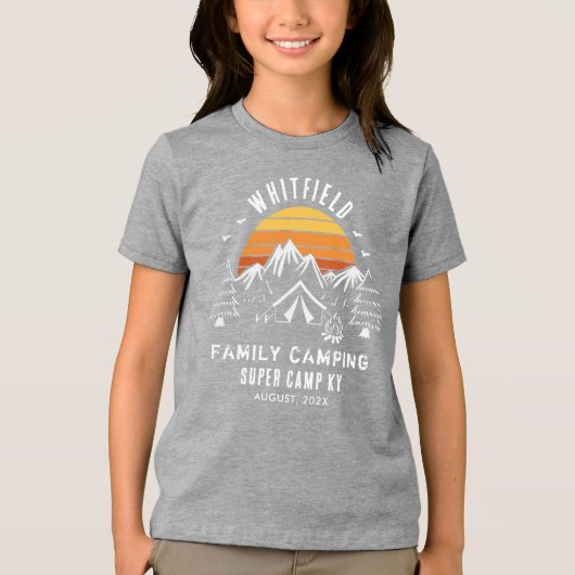 Retro Familienurlaub Matching Camping Custom Tri-Blend Shirt (Vorderseite)