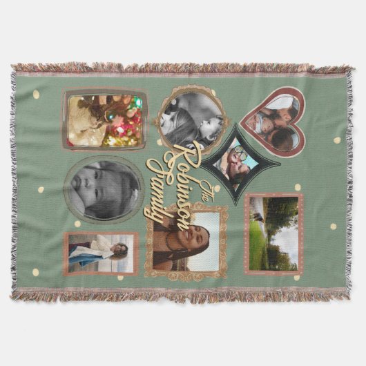 Retro Family 8 Photo Collage CUSTOM Decke (Vorderseite)