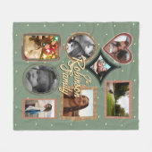 Retro Family 8 Photo Collage CUSTOM Fleecedecke (Vorderseite (Horizontal))