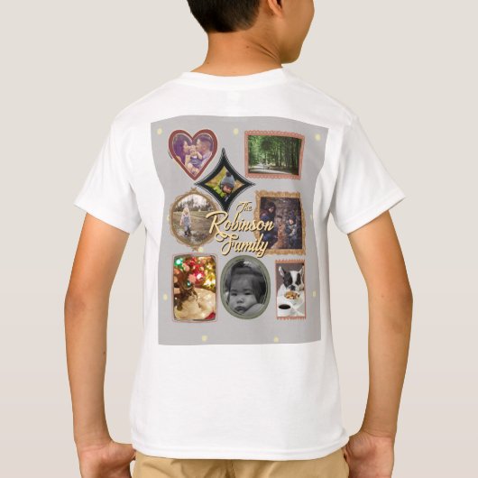 Retro Family 8 Photo Collage CUSTOM T-Shirt (Rückseite)