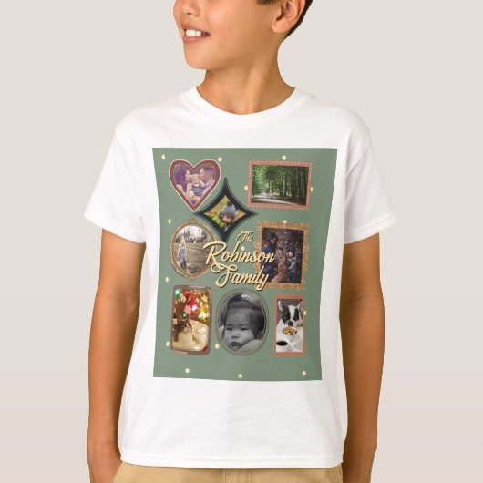 Retro Family 8 Photo Collage CUSTOM T-Shirt (Vorderseite)