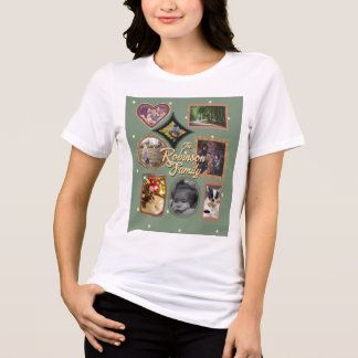 Retro Family 8 Photo Collage CUSTOM Tri-Blend Shirt