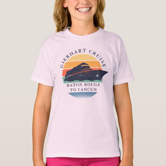 Retro Family Cruise Tour Matching Urlaub T-Shirt (Vorderseite)